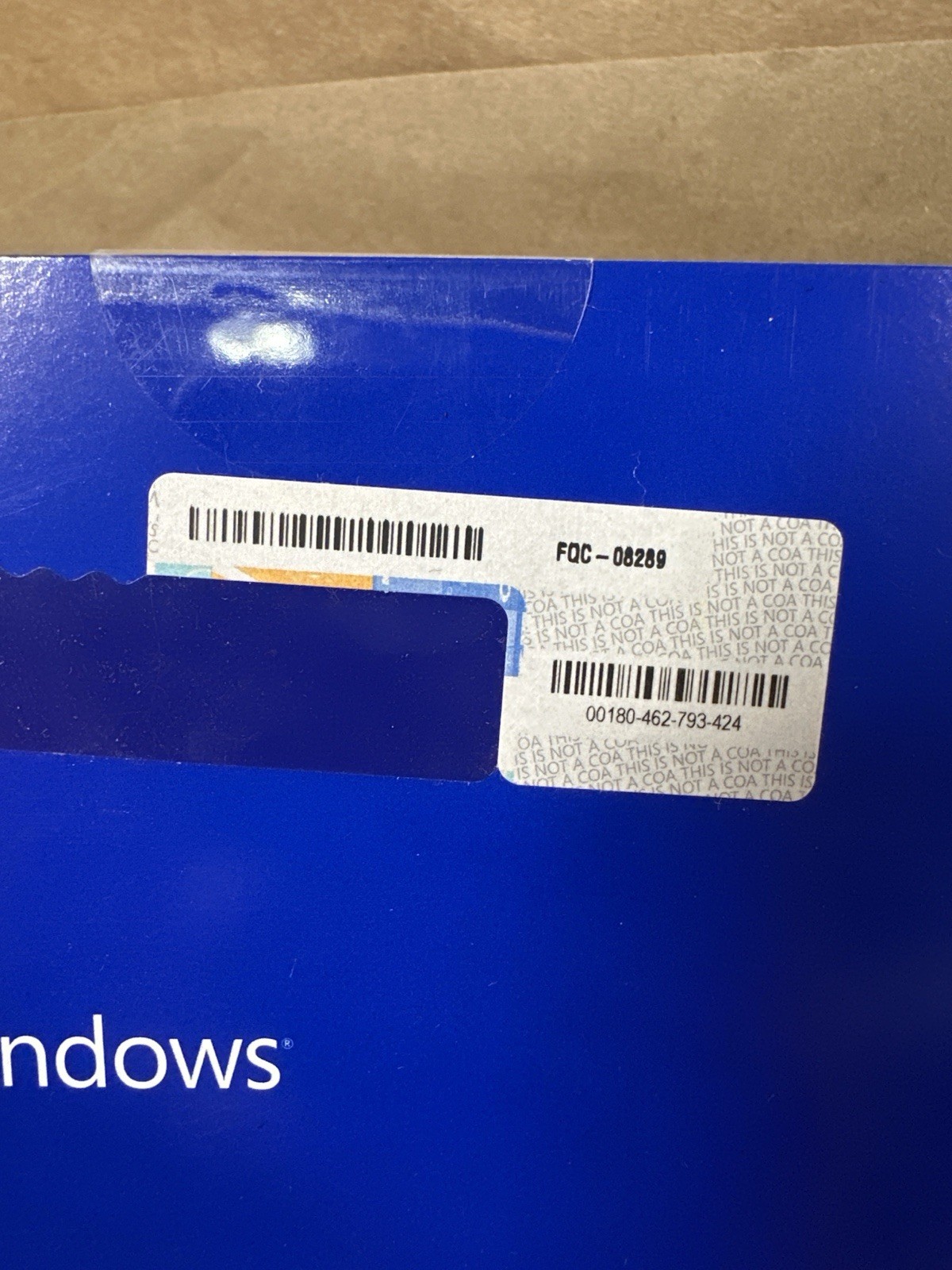 Microsoft Windows 7 OEM COA License Envelope Sticker Only No Disc