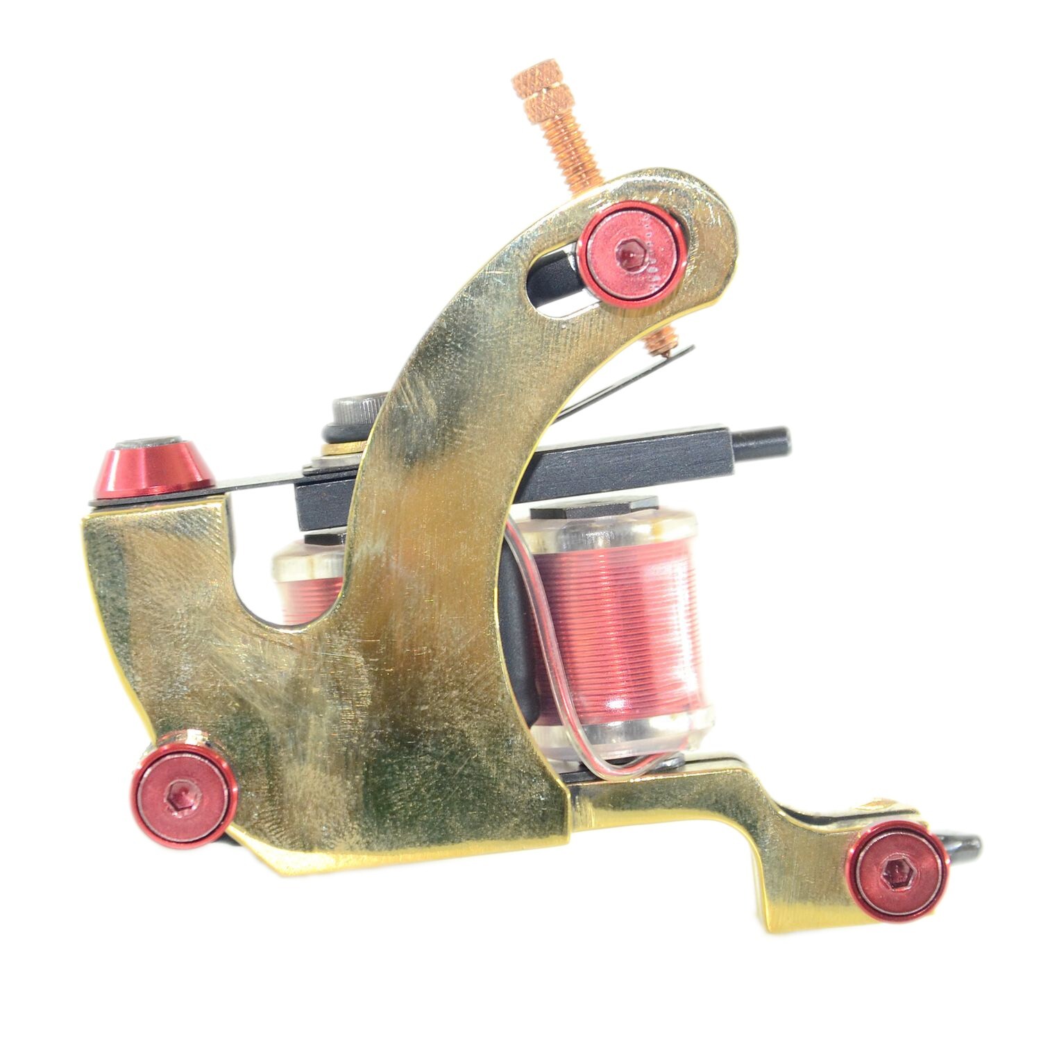 1PC BRASS TATTOO MACHINE SHADER 25MM 10WRAPS COPPER WIRE COIL US 8-32 THREAD