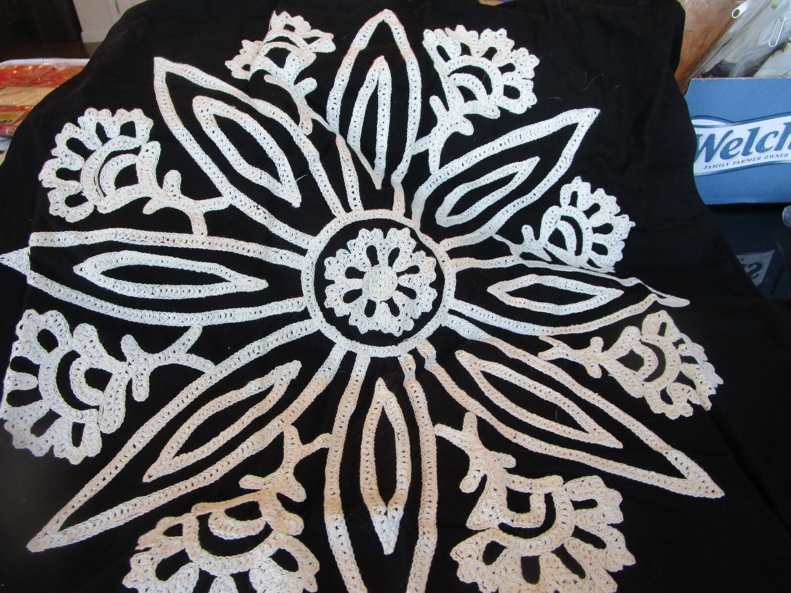 Pottery Barn  Paisley crewel black euro  sham New wo tag