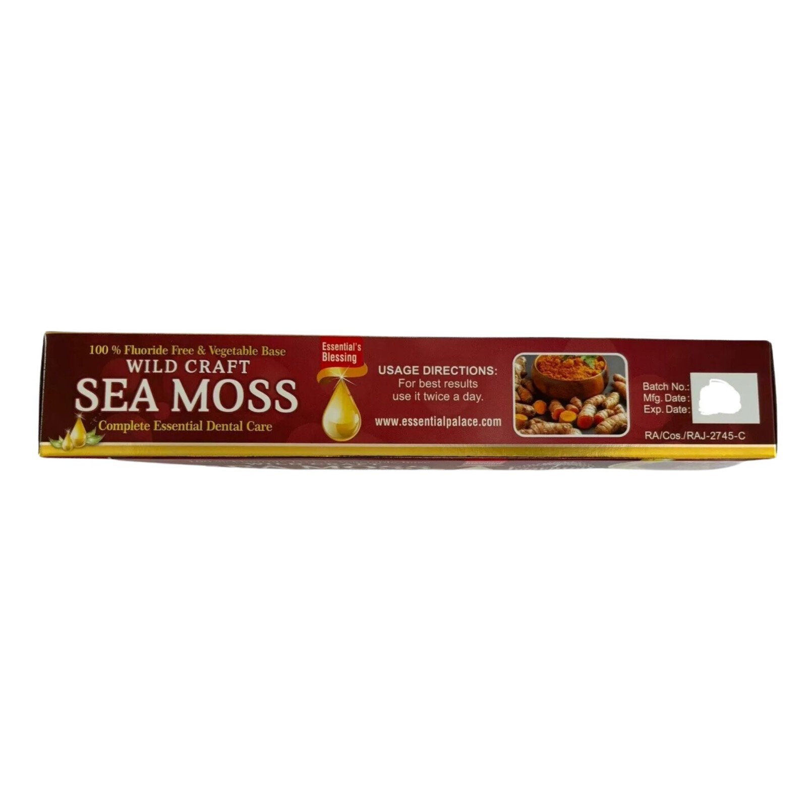Wild-Craft Sea Moss Toothpaste by Essential Palace, Fluoride free, 6 Pack lot