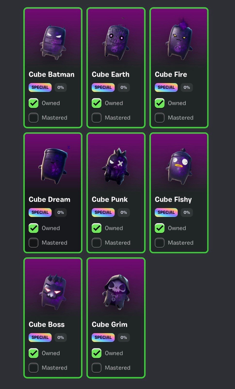 FN ALL Of The New Special Cube Sprites! Very Rare And Is High Demand! Index Only