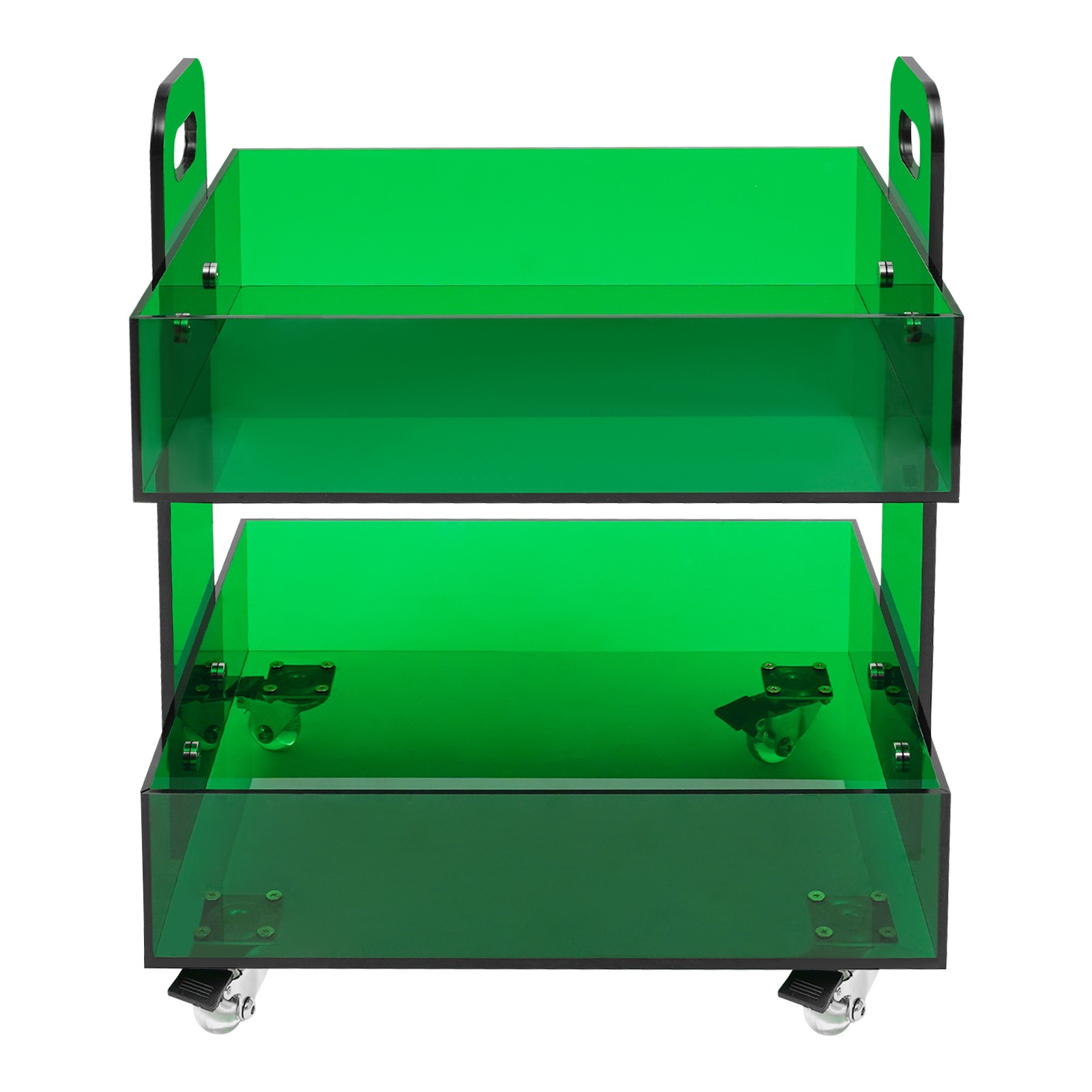 Modern Bedside Table Acrylic Side Table Free Standing Storage Rack with Wheels