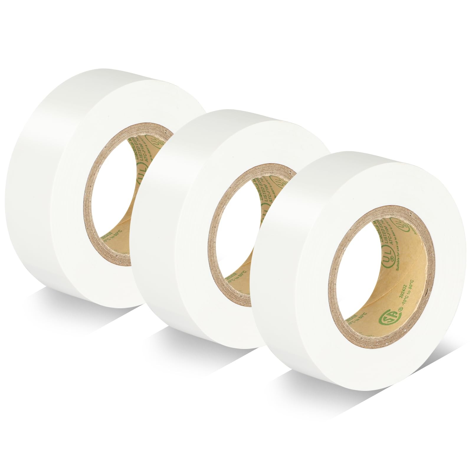 White Electrical Tape, UL Approved, Industrial Grade Electrical Tape, Multipu...