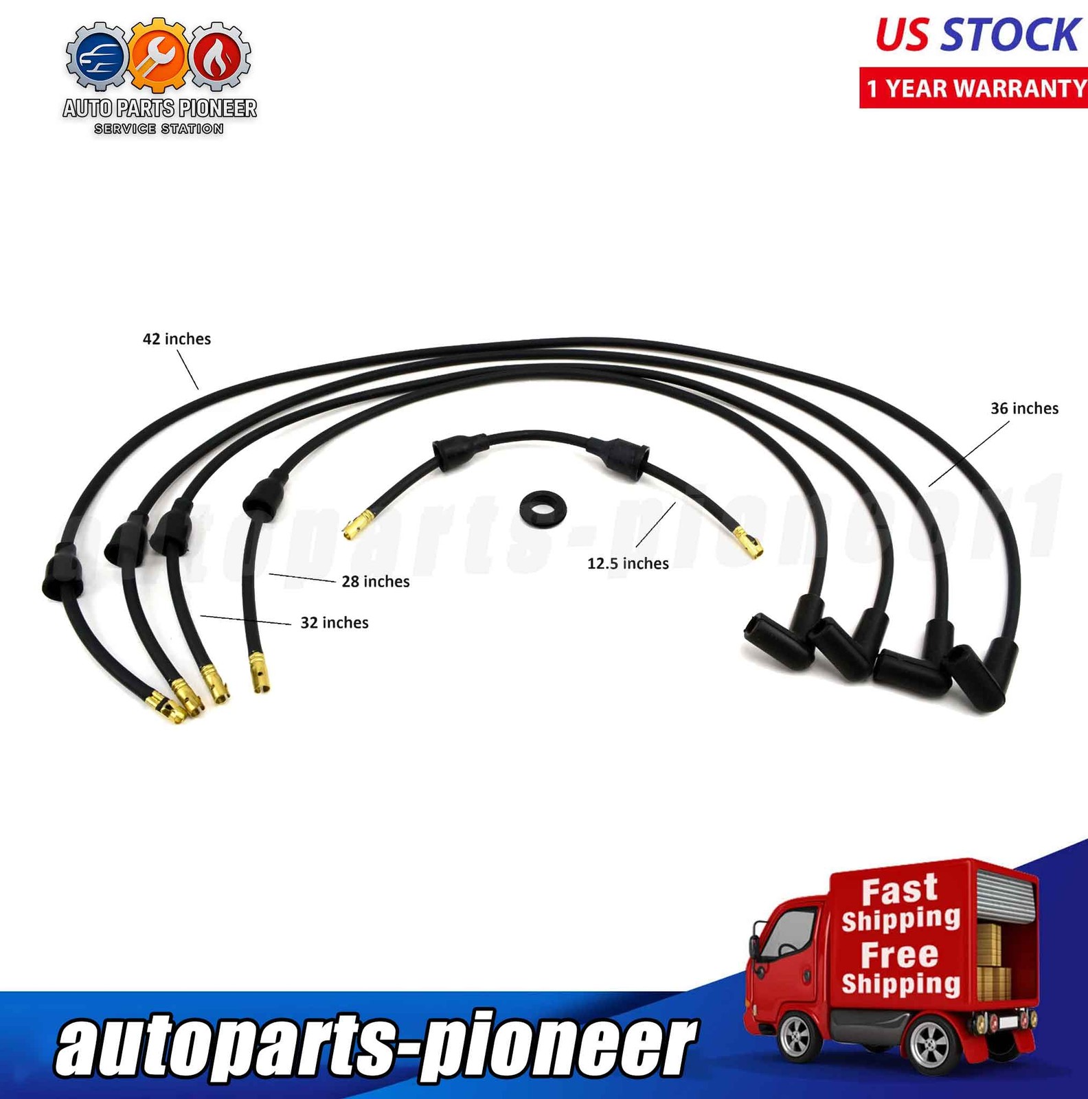 Spark Plug Wire Set For Wisconsin VE4D VF4D VH4D VG4D W4-1770 Engines Side Mount