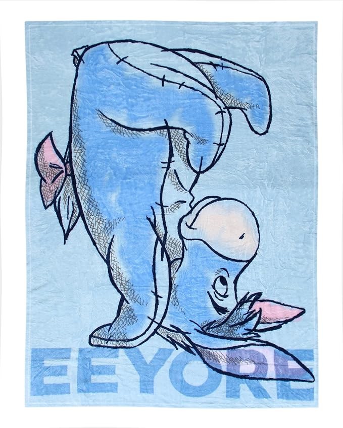 Disney Winnie The Pooh Eeyore Handstand Cozy Fleece Blanket