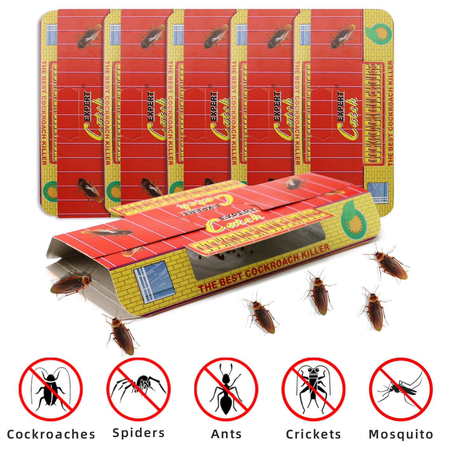 5-20PCS Indoor Outdoor Roach Bait - Cockroach Spider Pest Killer Glue Trap