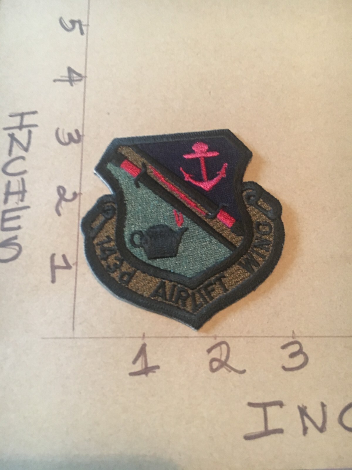 USAF 143rd Airlift Wing Squadron subdued patch 5/28/25