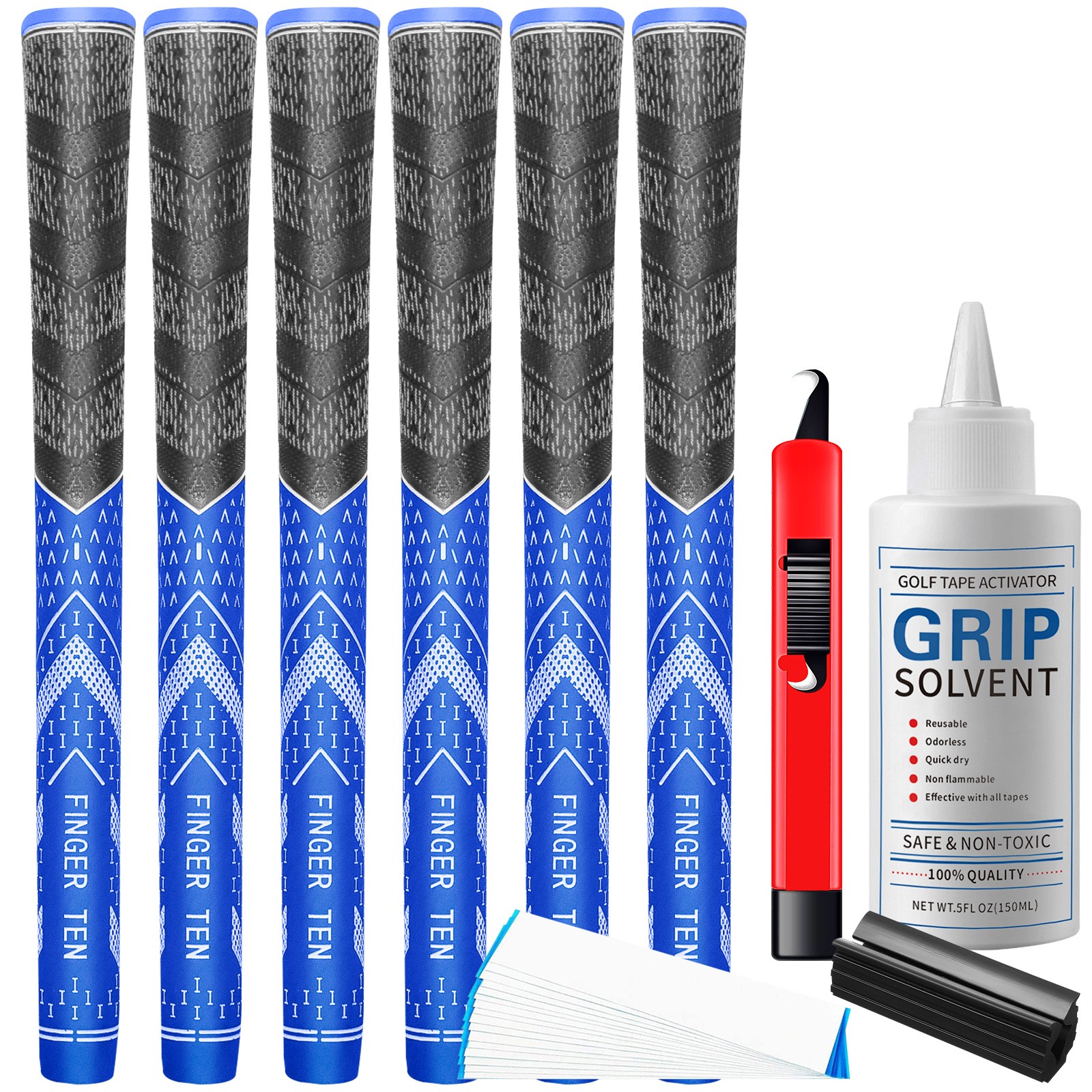 Rubber Golf Grips 13 Pack w/ Repair Kits All Weather Performance Golf Club Grips