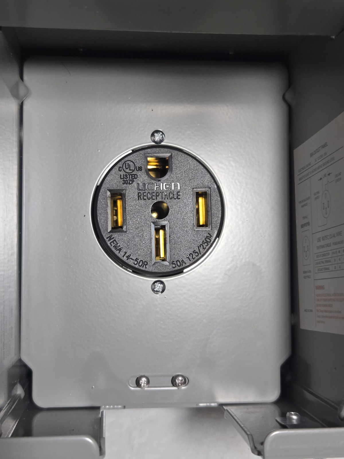 Outlet Panel 50A 125/250vac, Recreational Vehicle Panel.RV Camping Outdoors NEW
