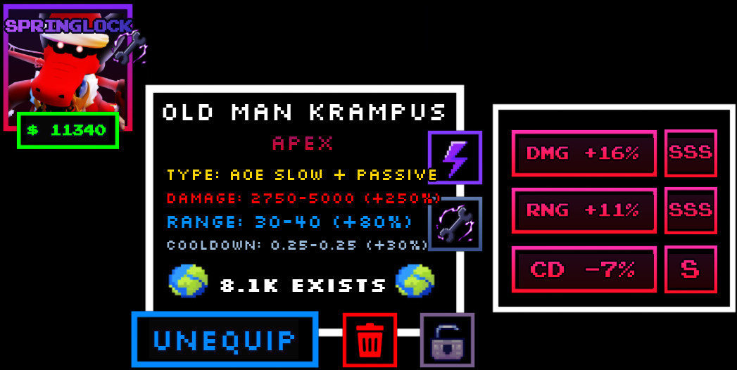 Old Man Krampus (Springlock) [SSS, SSS, S] | Roblox | Five Nights TD