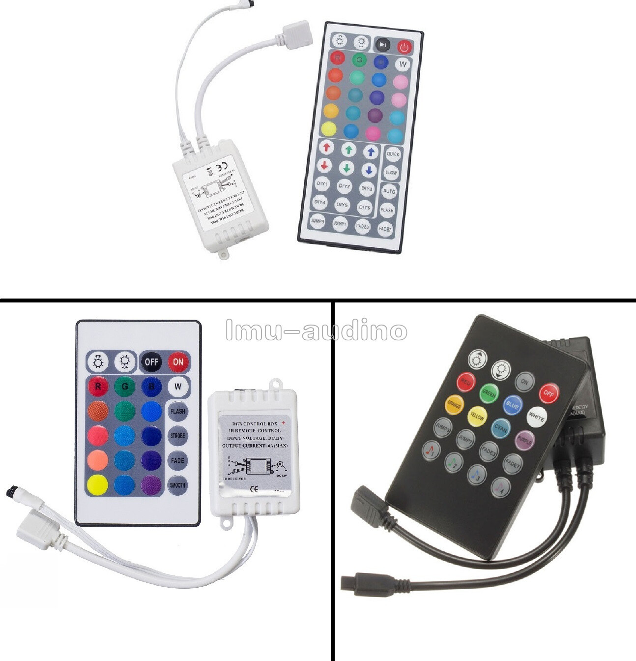 DC 12V 20/24/44Key RGB LED Light Strip IR Sensor Controller Sound Music Remote