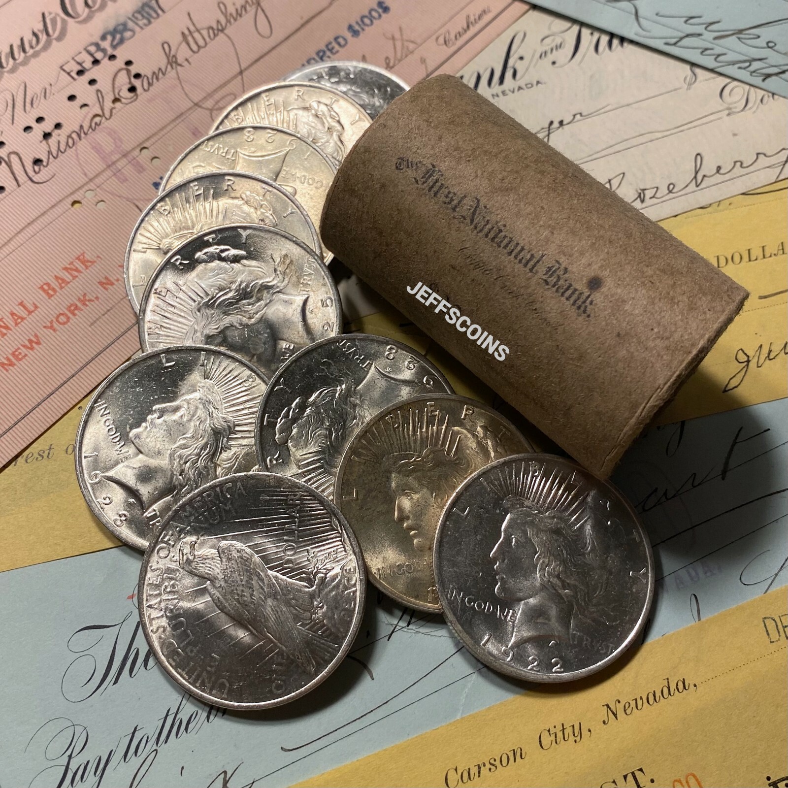 GEM BU Peace Dollars From OBW Roll Estate Sale Silver Hoard ~ UNC BU MS