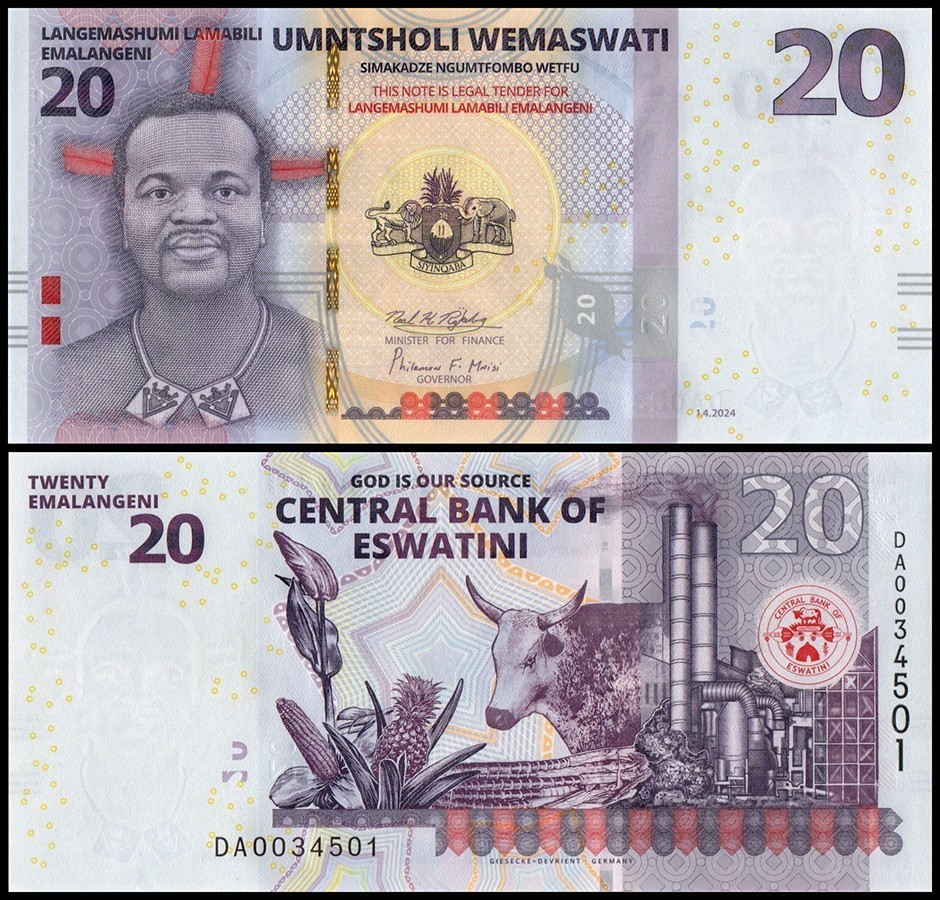 Eswatini - Swaziland 20 Emalangeni, 2024, P-B44, UNC