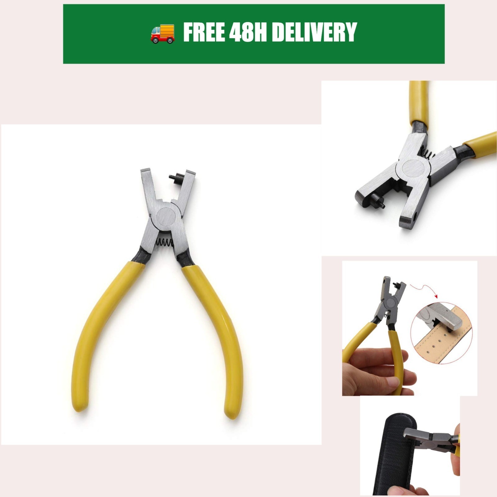 AISHIKEKE Leather Hole Punch Plier - 2mm Manual Tool for Watch Bands