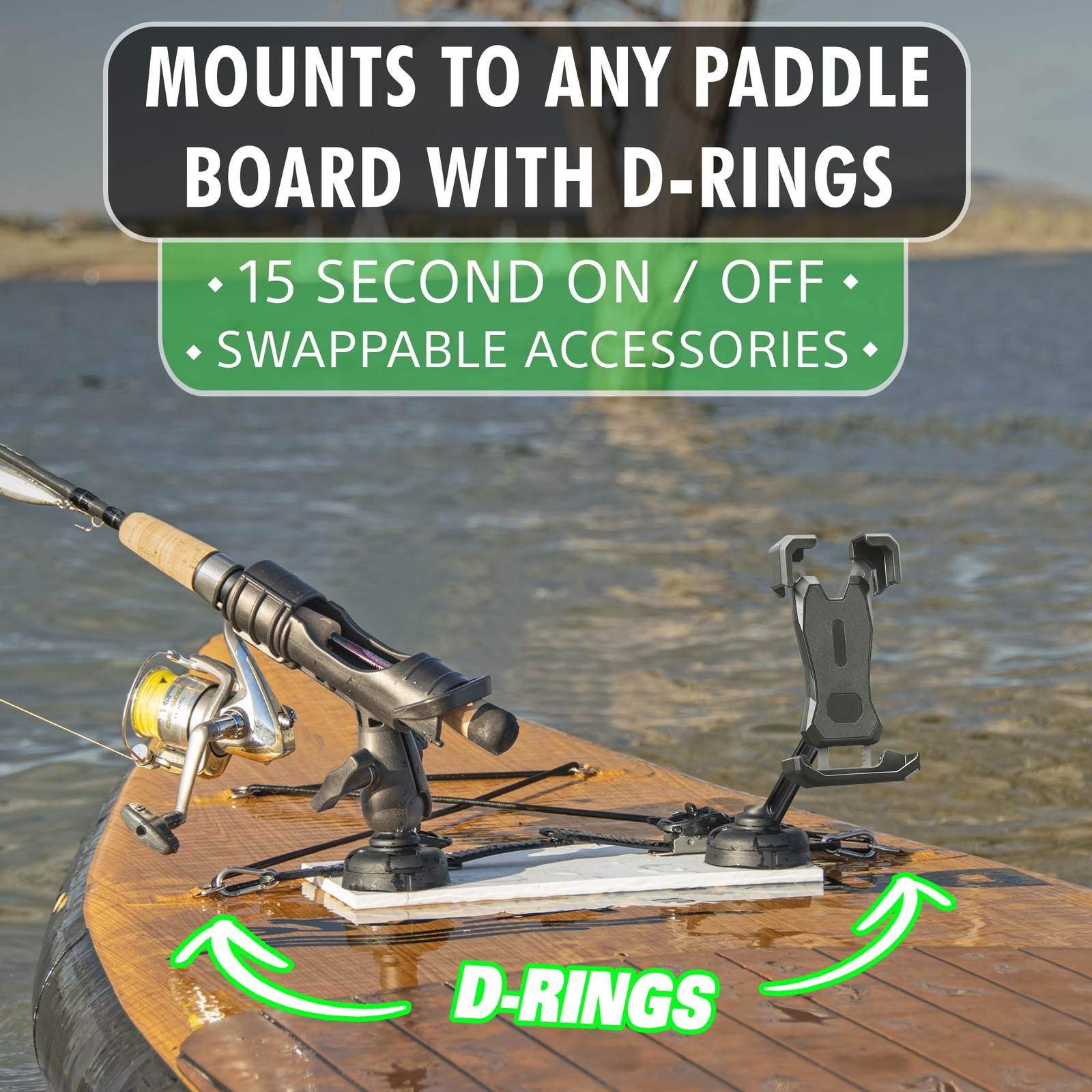 SUP Angler Lite Universal Paddle Board Mount with One Size, White