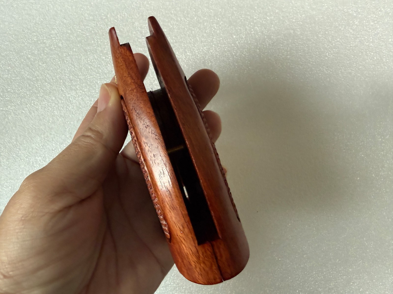 Open back Grip For Colt Python grips (I, E fr ame), Checkered Hard wood gold med