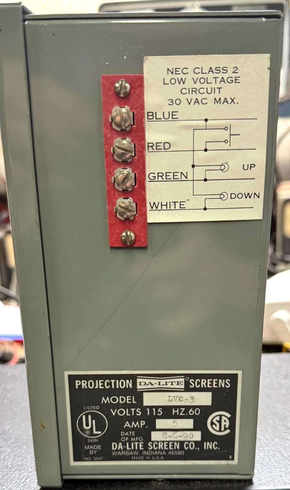 Da-Lite LVC3 Low Voltage Screen Control System 115V New in Box