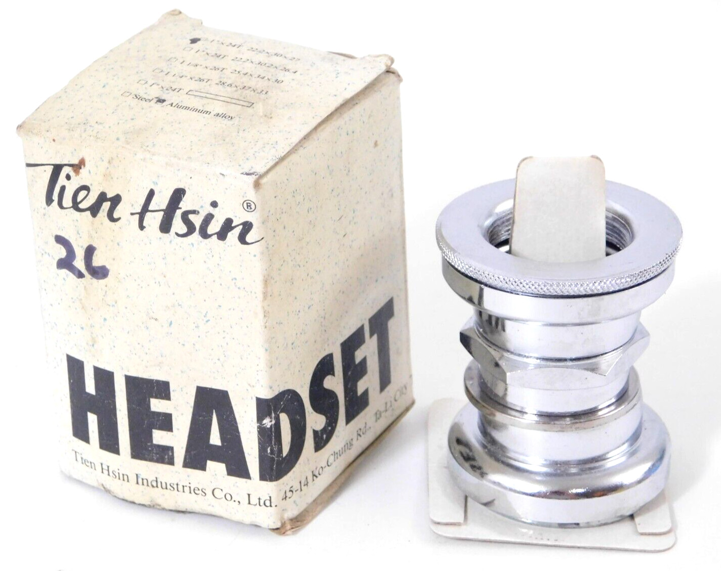 NOS Tien Hsin TH-201 Threaded Headset Chrome 1" x 24T 22.2x30x27 Aluminum Alloy