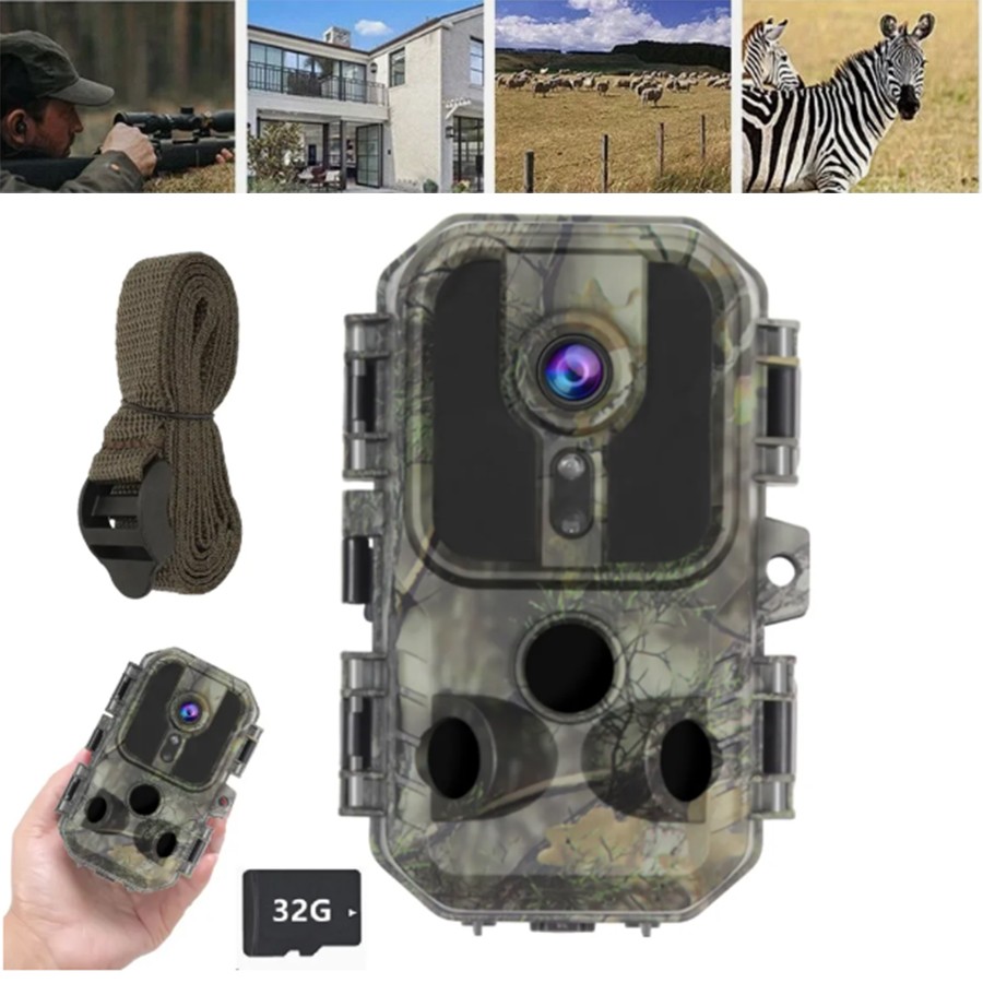 Trail Camera 24MP Hunting Wildlife Cam Motion Activated Night Vision 32G Card