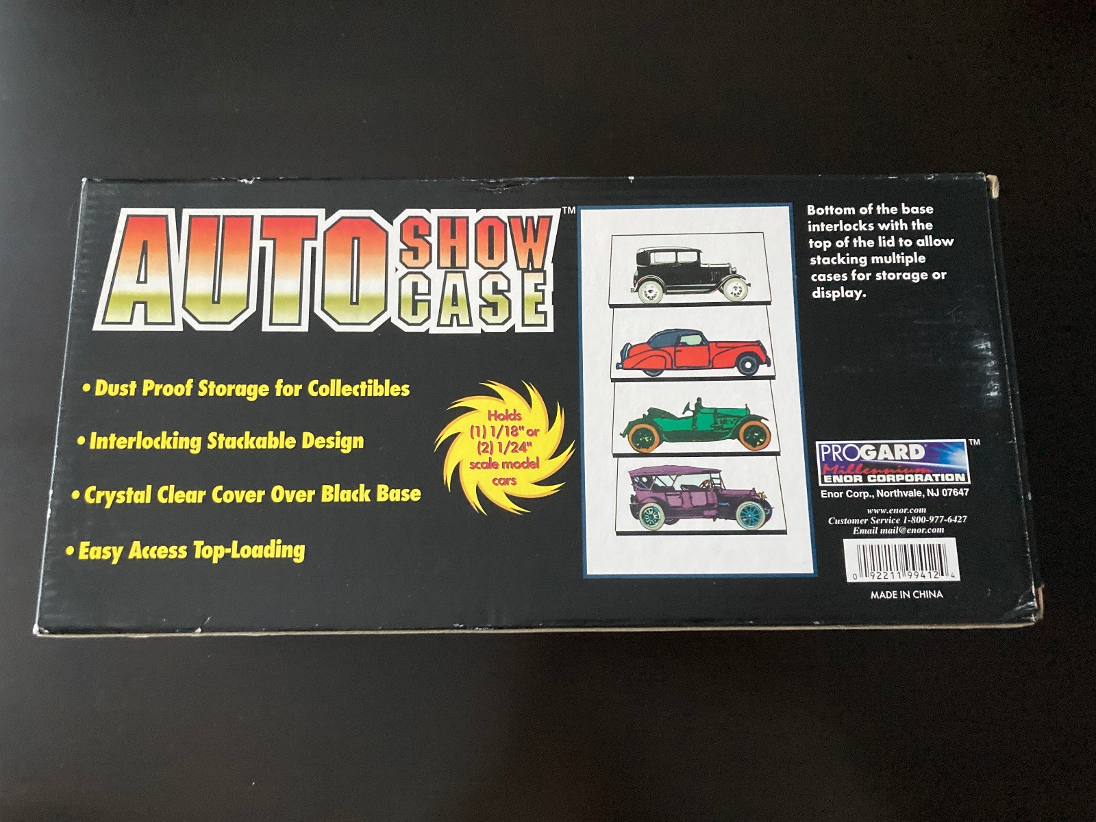 Vintage stackable PROGARD Auto Show acrylic clear Case Displays 1:18, 1:24 NIB#3