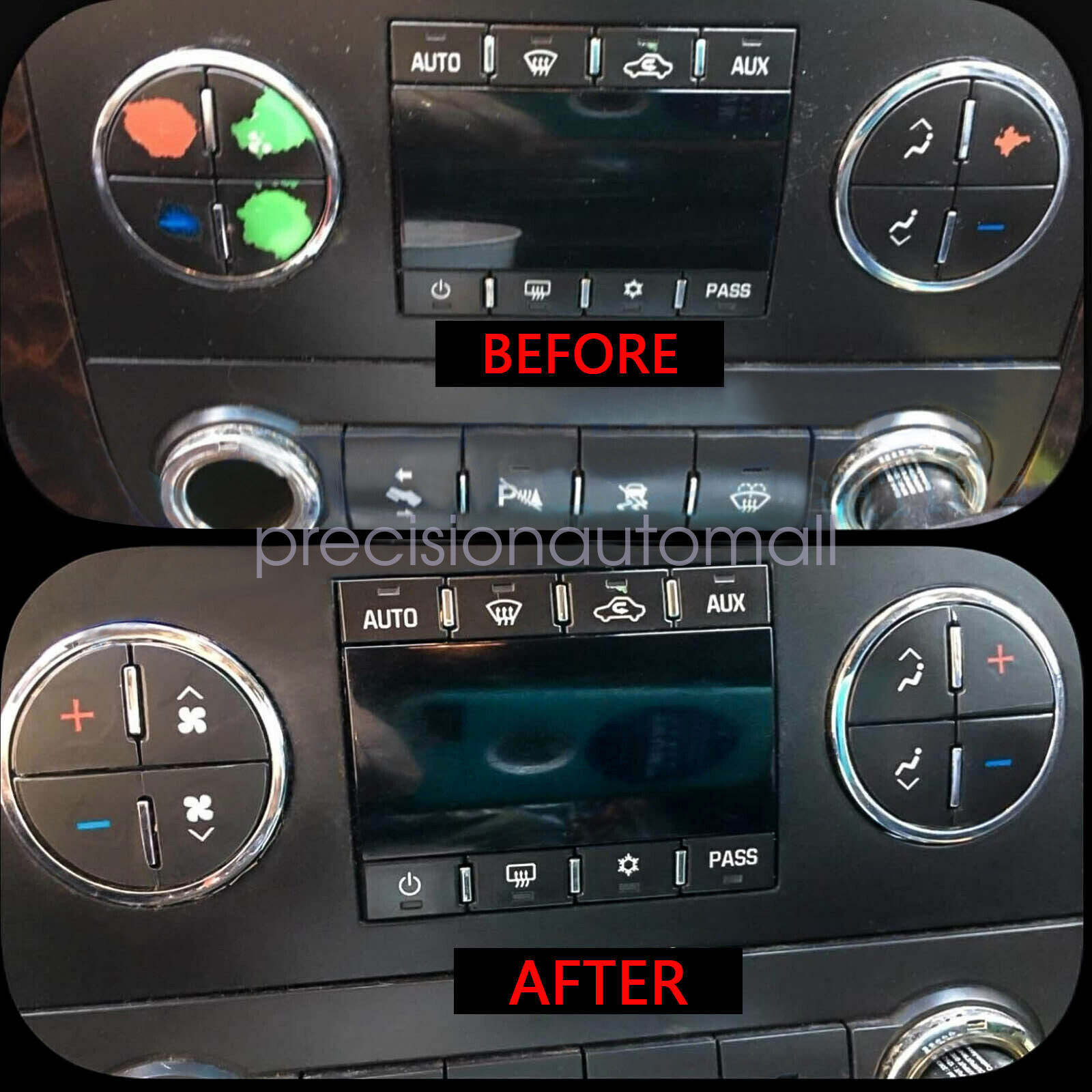 AC Dash Button Repair Kit Decal Stickers Replacement for 2008-2012 Buick Enclave