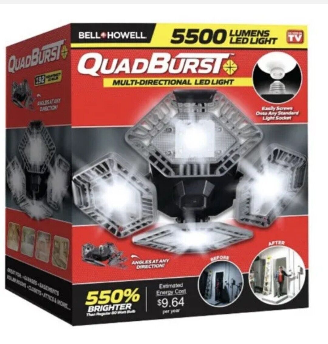 ‎Bell+Howell Quadburst LED Light - Black (7641)