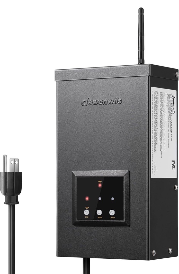 DEWENWILS 200W Wi-Fi Low Voltage Transformer with Schedule & Timer Black HWLT04A