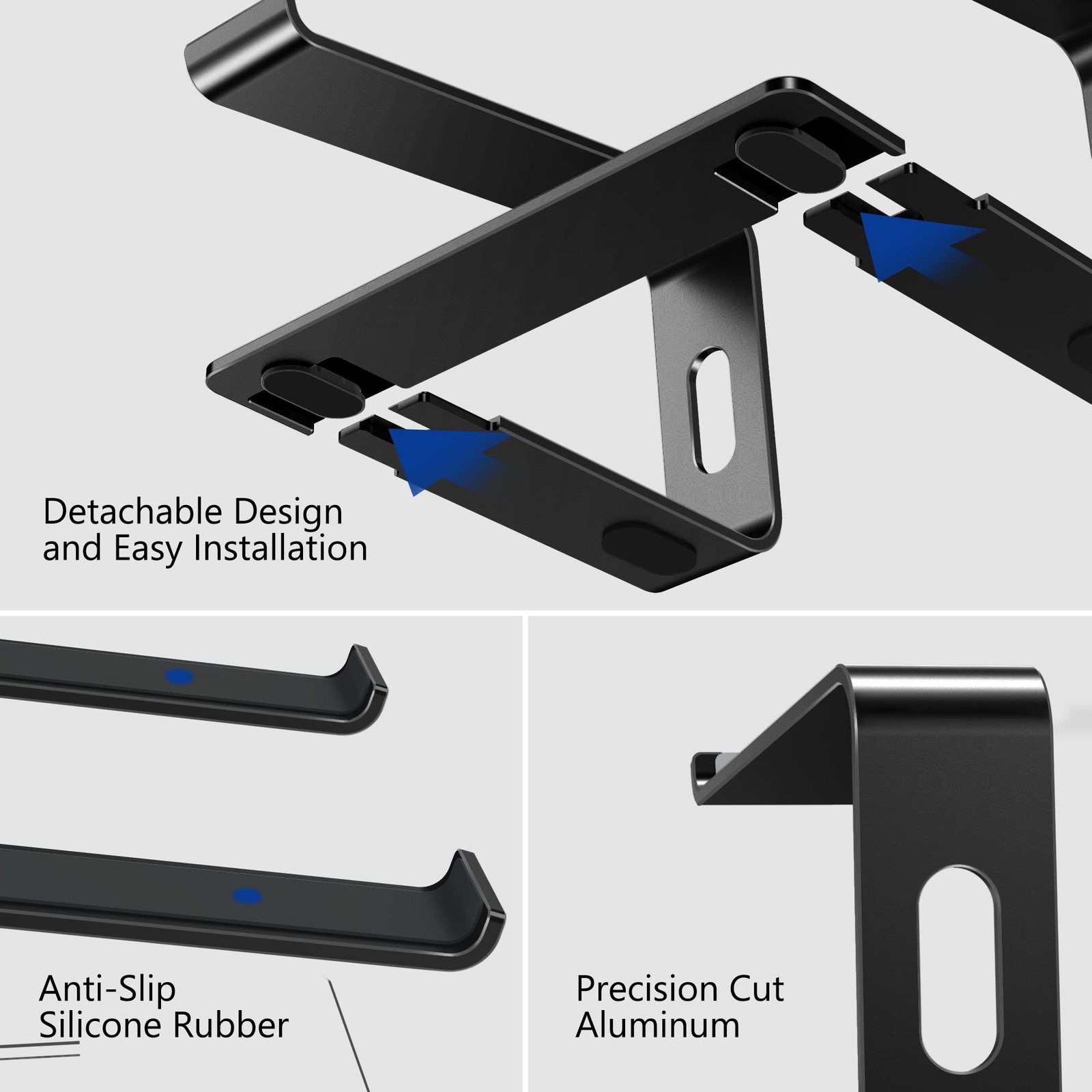LS03 Aluminum Laptop Stand, Ergonomic Detachable Computer Stand, Notebook Ris...
