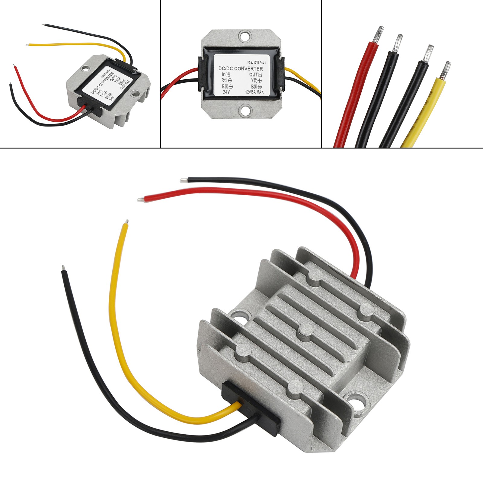 WaterProof 24V to 12V 6A 60W Step Down DC/DC Power Converter Regulator`
