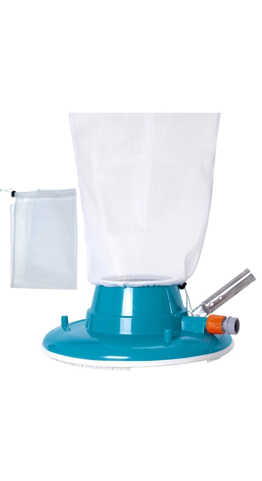 Swimming Pool Leaf Terminator Vacuum, 15" Cleaner, 2 Debris Eater Bags, 8 Jets