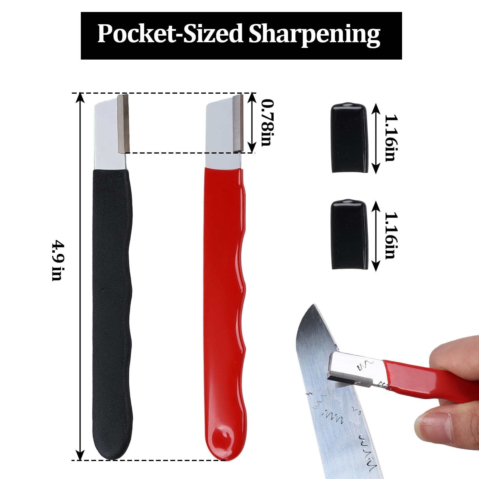 4 Pack Pocket Sized Garden Tool Blade Sharpener Sharpening Tool for Pruners, ...