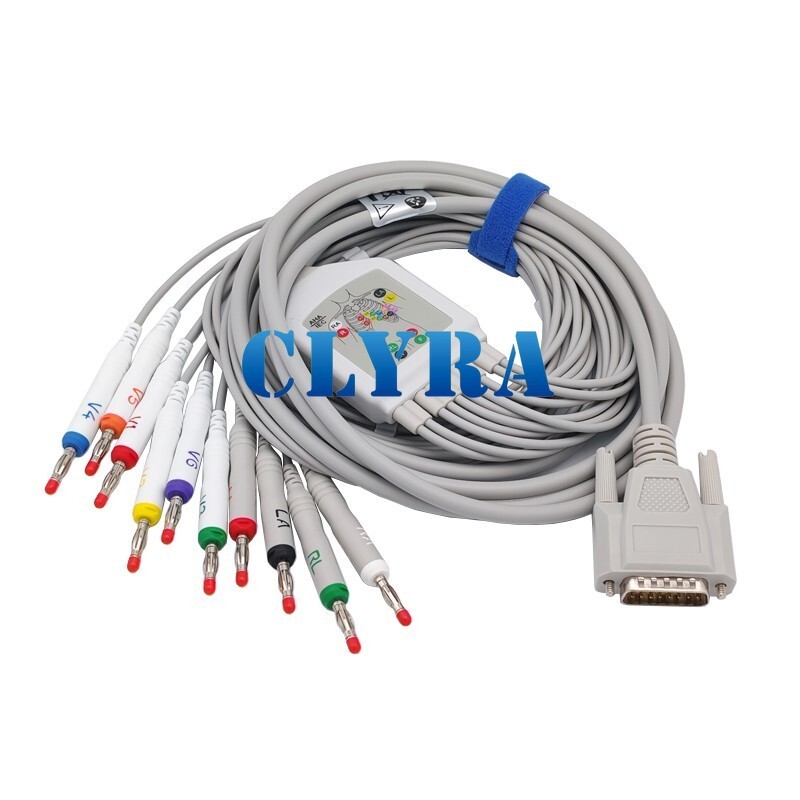 Direct-Connect EKG Leadwire Cable 10-Lead,Banana,for Cardioline AR600/1200/2100