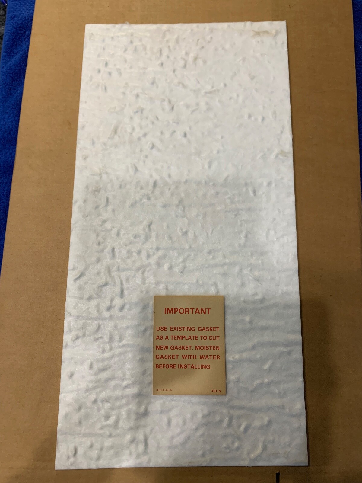 New Lennox 17F15 Orifice Plate Gasket 17F15PR 1/8" Thick Fiber Material