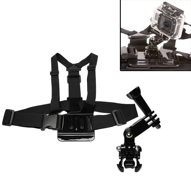 3Way Arm Elastic Chest Strap with 3-Way Adjustment Base for GoPro