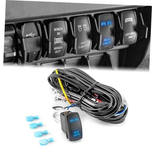 180W Wiring Harness Kit Fit for Polaris RZR Ranger | Plug & Play, Rear Lights