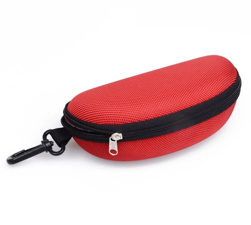 Eye Glasses Case Box Sunglasses Protector Hard Zipper Hook Clip Portable