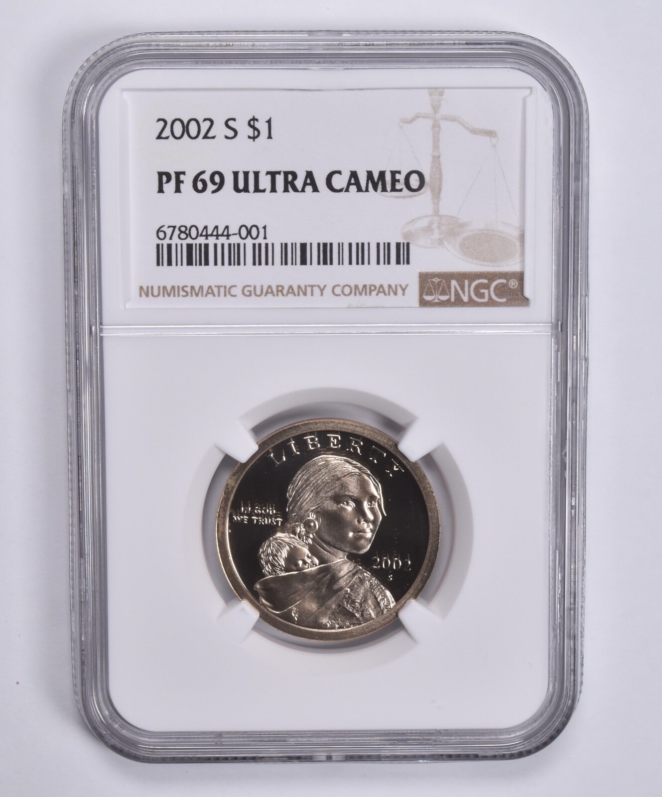 2002-S Sacagawea $1 PF69 UCAM NGC Brown Lbl