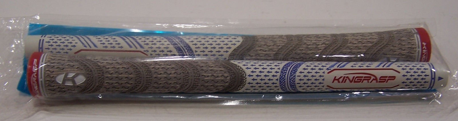 Kingrasp Standard Golf Grips – 2 Pack – Grey/White/Blue/Red – New