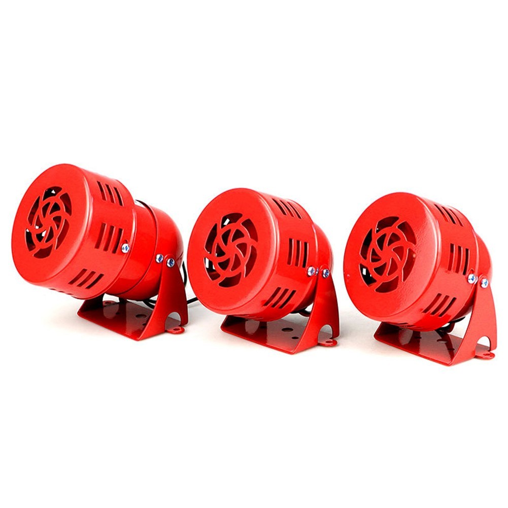 Red Electric Alarm Siren with Fixed Base for Easy Setup in Various Locations
