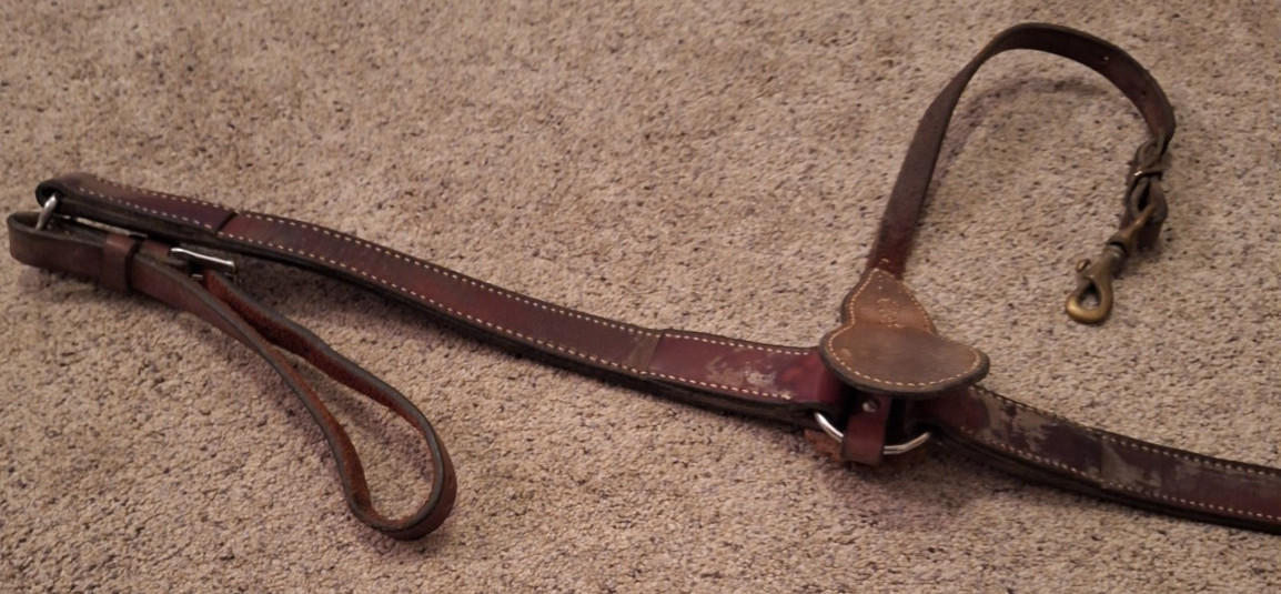 Vintage Leather Breast Collar Silver Star Concho With Studs