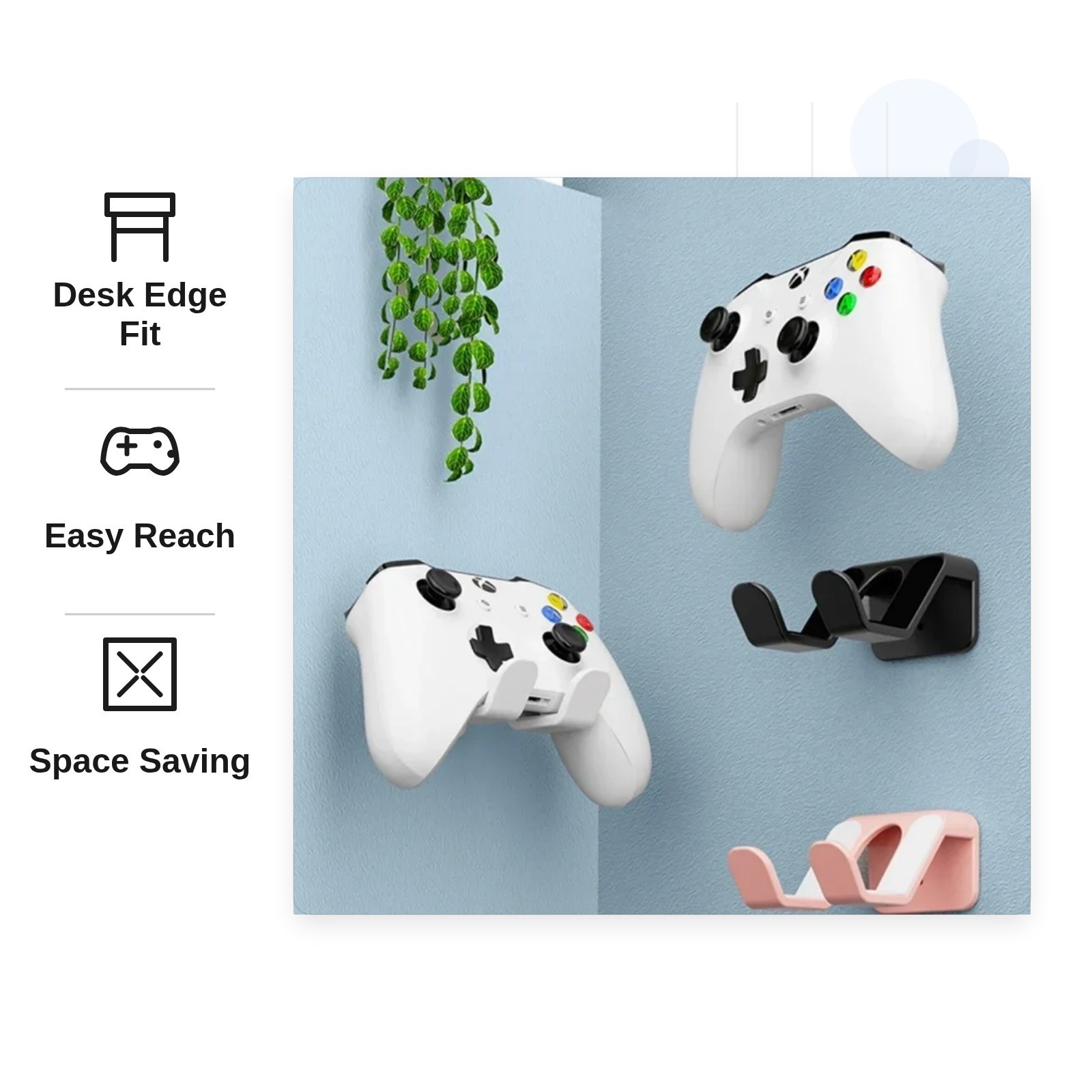 Wall Mount Controller Holder Gamepad Storage Rack for PS5 PS4 Xbox Switch Pro