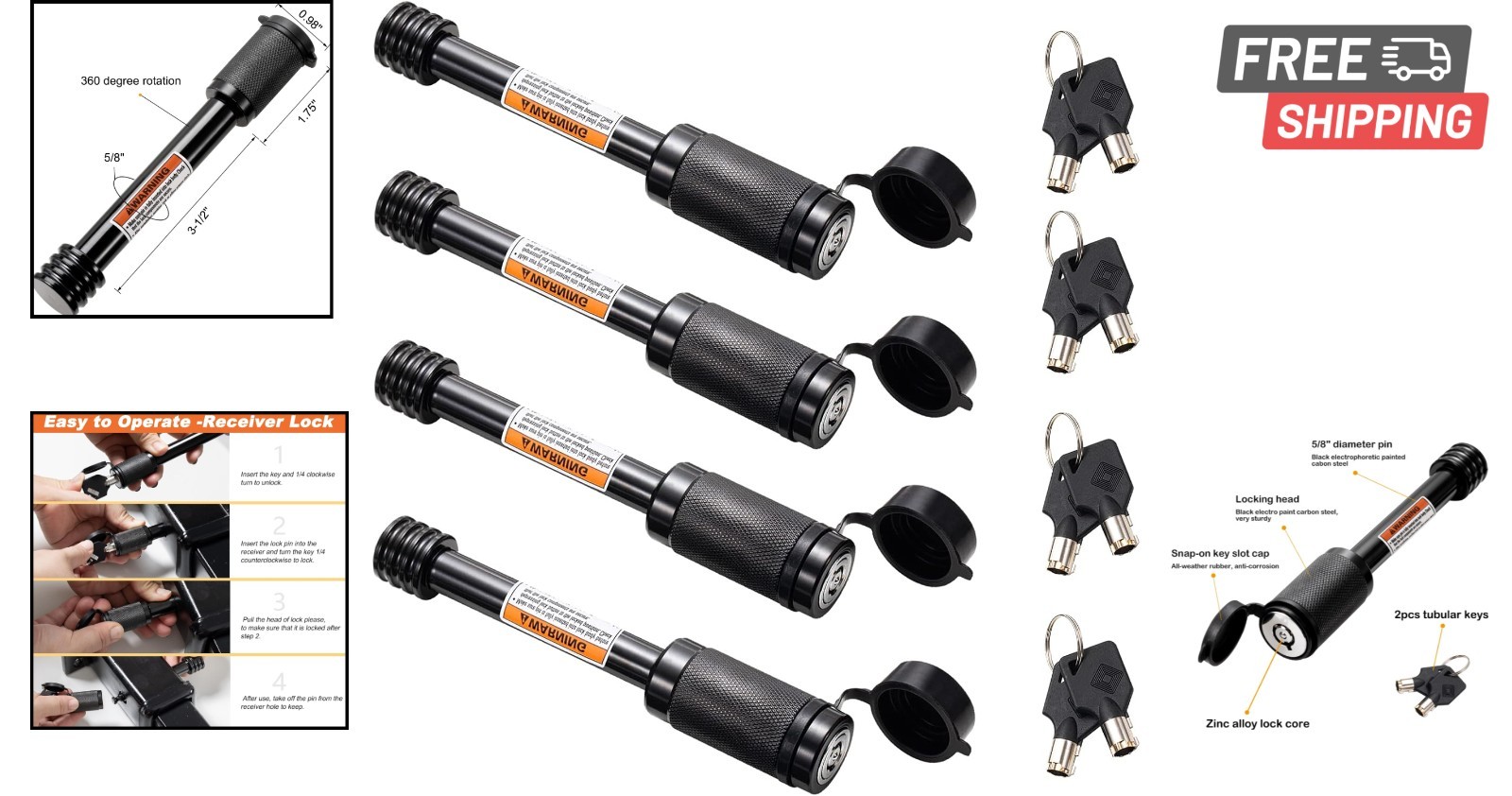 Hitch Receiver Lock - 5/8