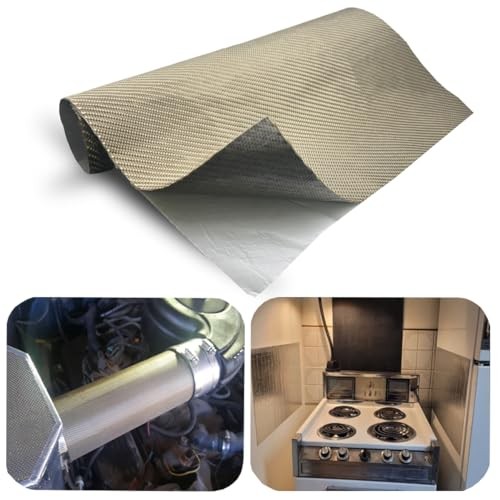 Titanium Adhesive Backed exhaust heat shield 12'' X 24'' for wall behind grill