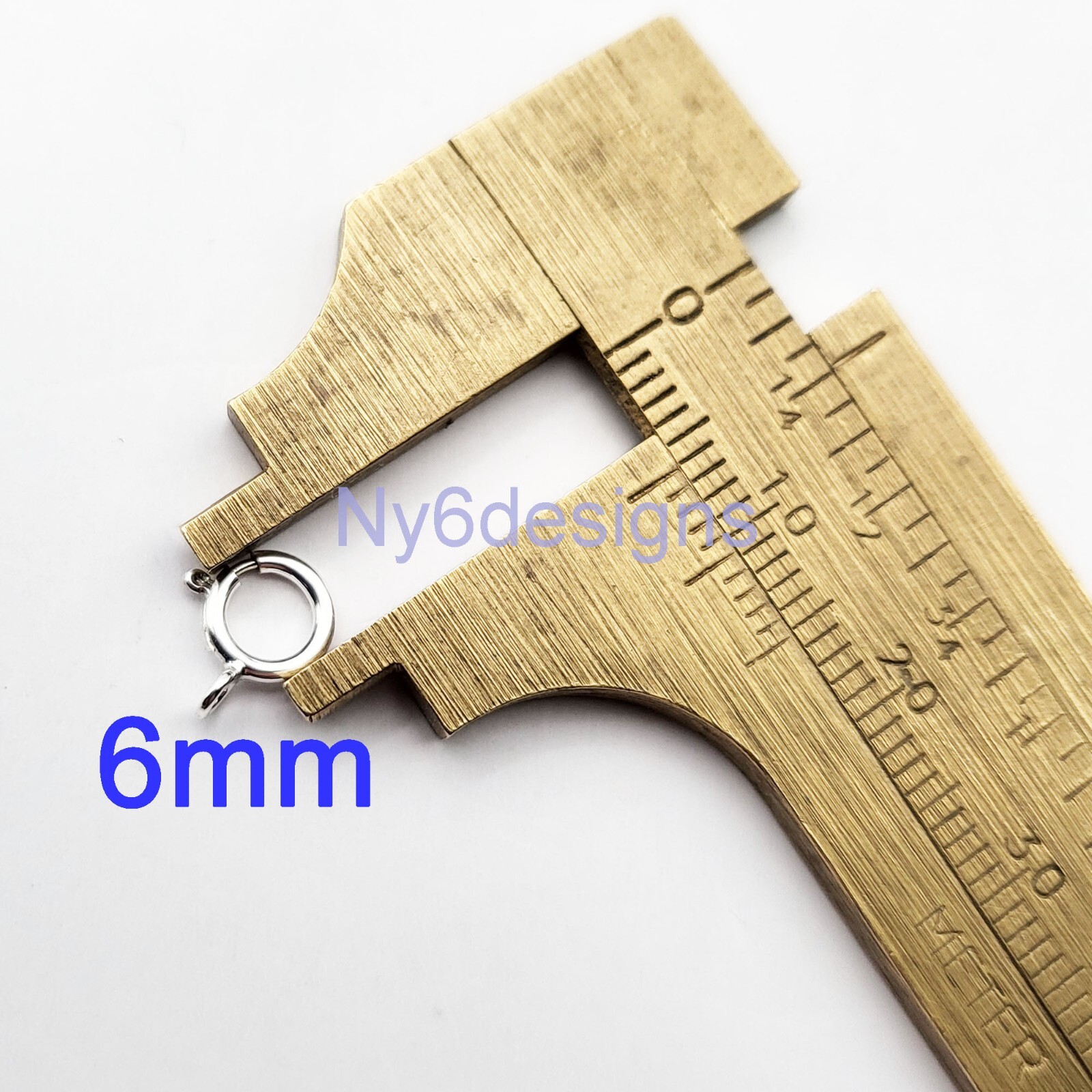 Sterling Silver Spring Ring Clasp 5mm/6mm/7mm Open & Closed Ring Finding (5pcs)