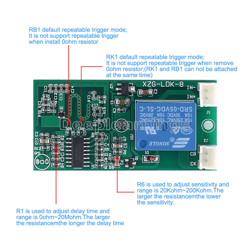 DC 5V Microwave Radar Sensor Relay Output Switch Controller Human Body Induction