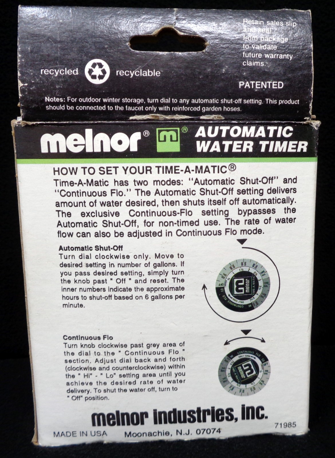 MELNOR Time-A-Matic Automatic Water Timer