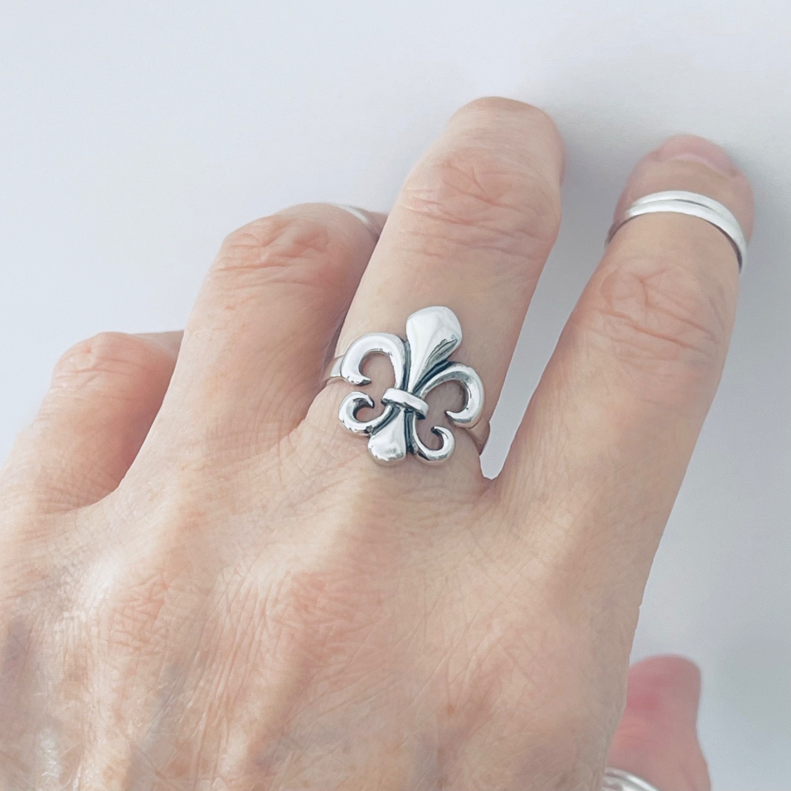 Sterling Silver Fleur De Lis Ring, Saints, Silver Rings, Lily Flower, France