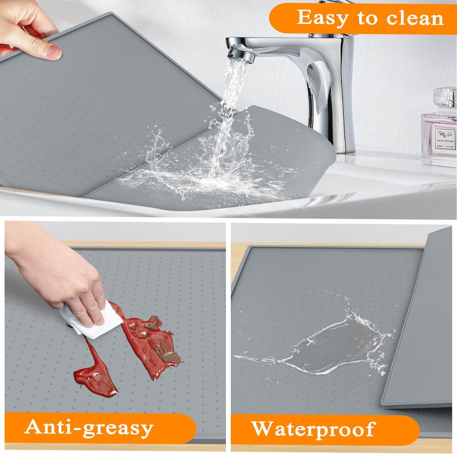 Nugget Ice Maker Countertop Mat with Non-Slip Dots, Waterproof Silicone Mat...