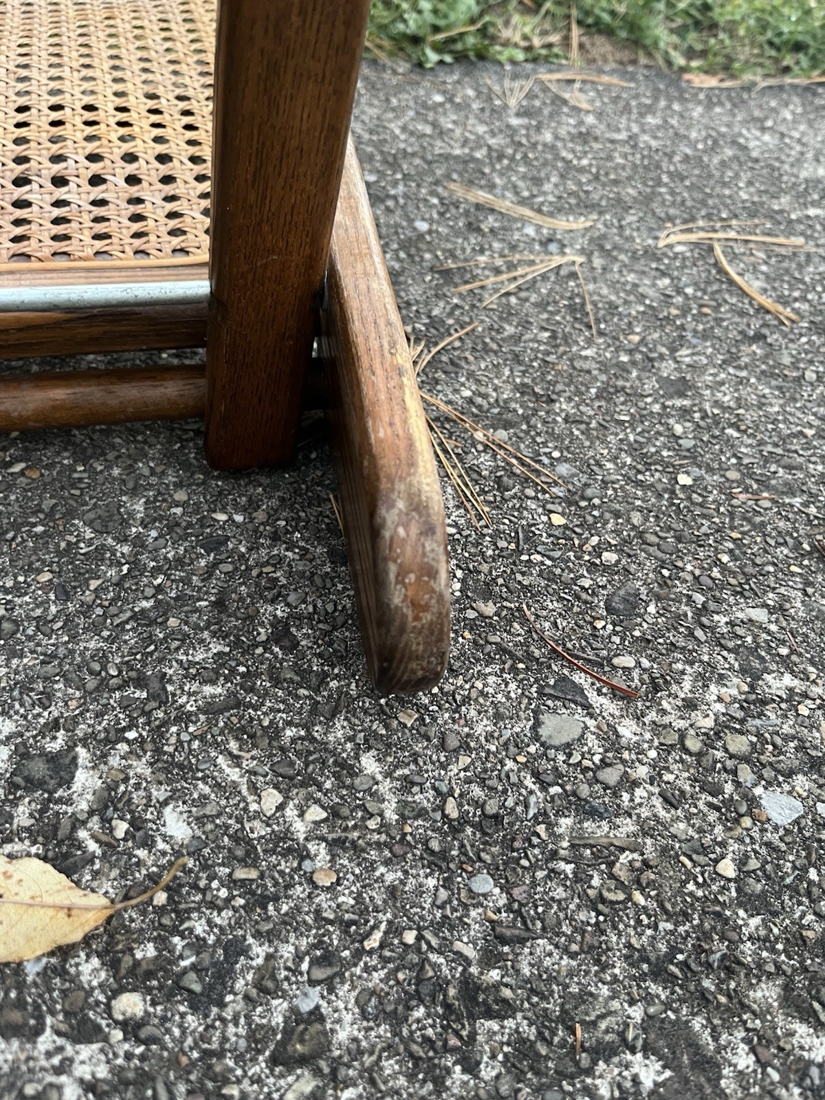 Vintage Folding Wood & Cane Canoe / Stadium Seat