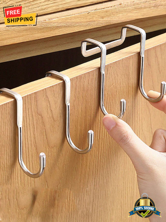 1 pc Stainless Steel Over-The-Door Hook - Punch-Free Minimalist Design